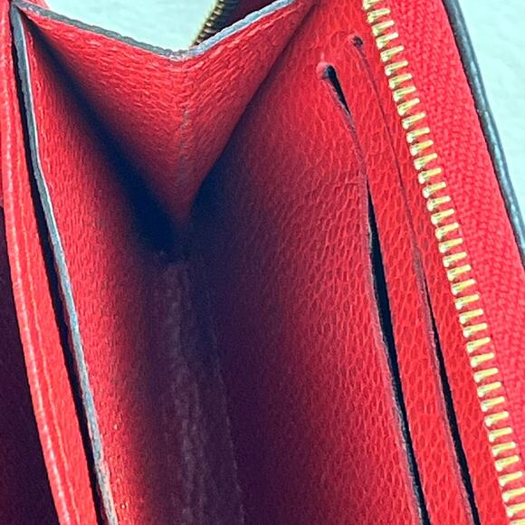 Louis Vuitton Red Empreinte Monogram Leather Zippy Coin Purse Compact Wallet GUC - Picture 15 of 16
